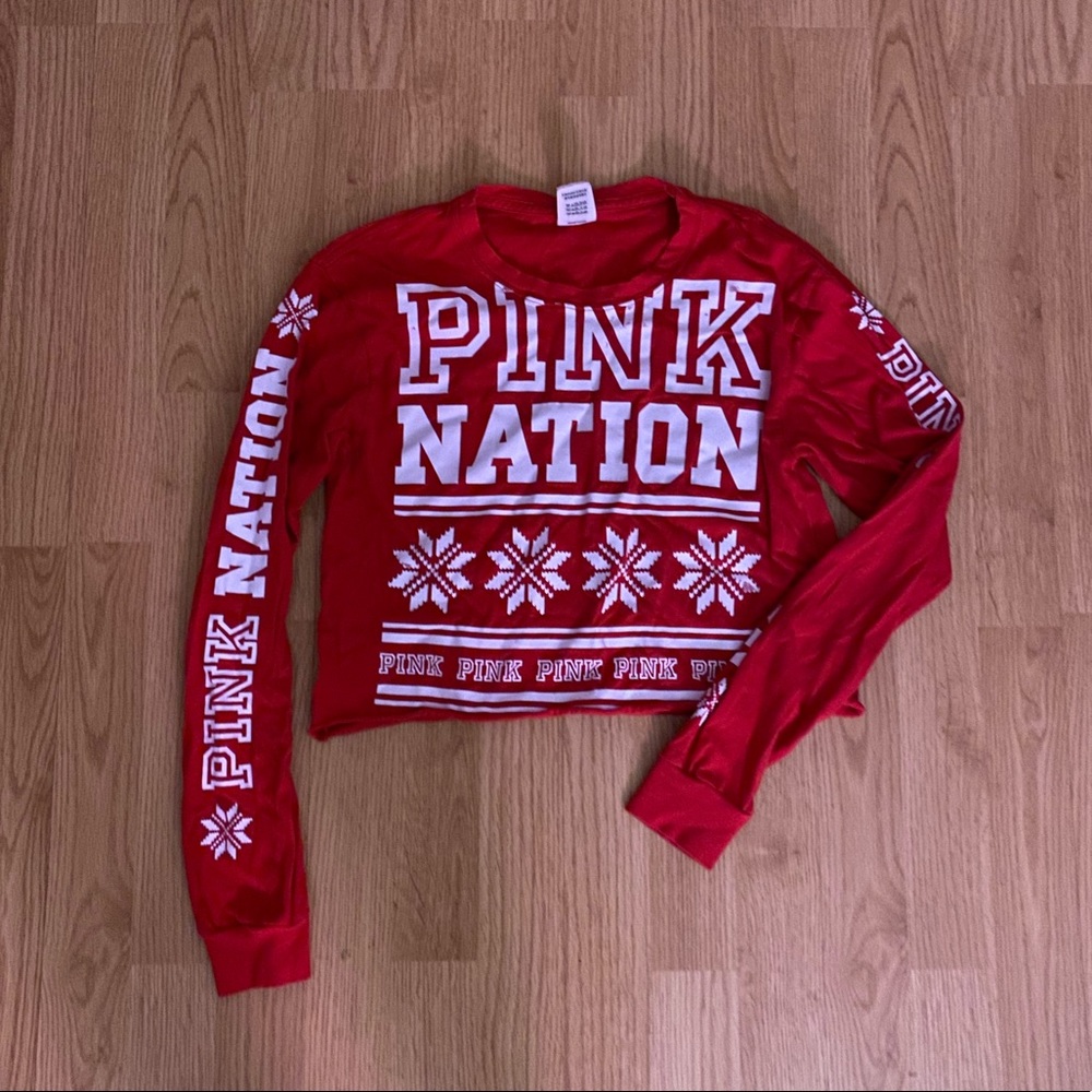 pink xmas pj top
